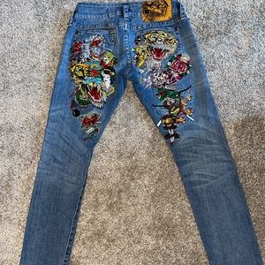 Beautiful Embroidered Ed Hardy Jeans